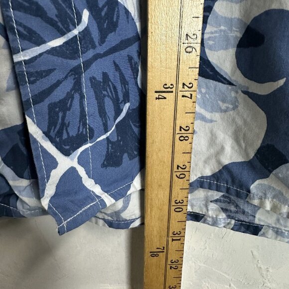 Hilo Hattie Vintage Floral Hawaiian Button Down Shirt Mens Large Blue Vacation - Picture 8 of 9